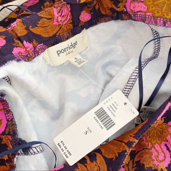 Anthropologie | Porridge Seamed Cross Back Tank Top Pink Navy Bohemian New Small - Picture 13 of 14